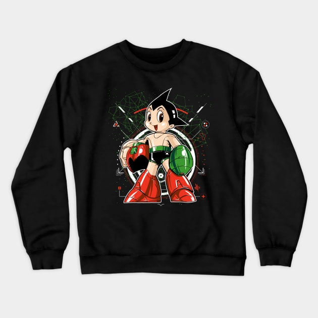 Mega Astro Rock Boy Man Crewneck Sweatshirt by elblackbat